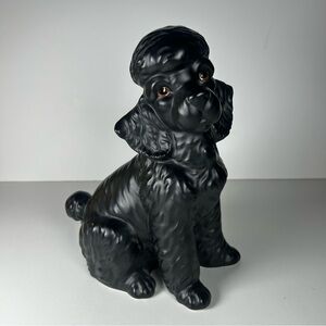 Vintage Black French Poodle 10” Universal Statuary Corp Statue Made In Japan